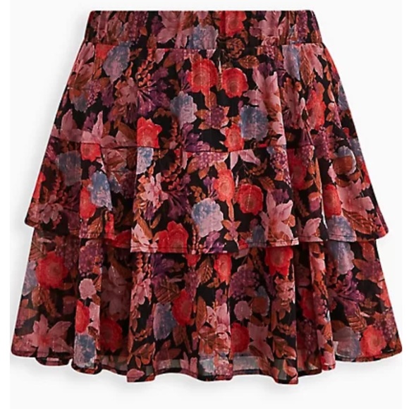 MINI CRINKLE LUREX TIERED SKIRT by Torrid! Size 3x - Picture 1 of 8